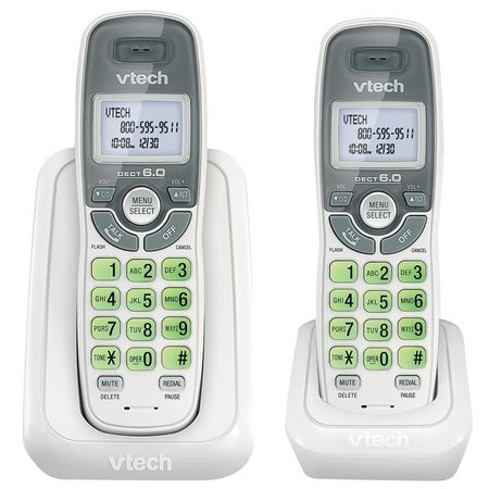 VTECH 2 pk Digital Cordless Telephone White CS6114-2